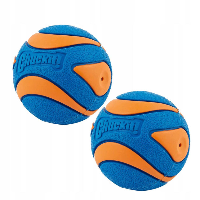 Chuckit! Ultra Squeaker Ball M (6.4cm) - bouncy dog ball with squeaker - 2pcs