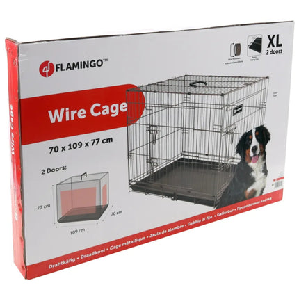 Flamingo Ebo Taupe - metal dog crate, XL: