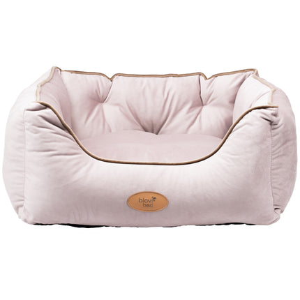 Blovi Bed Velur Love Lux - velour bed for dogs and cats, with a dusty pink trim