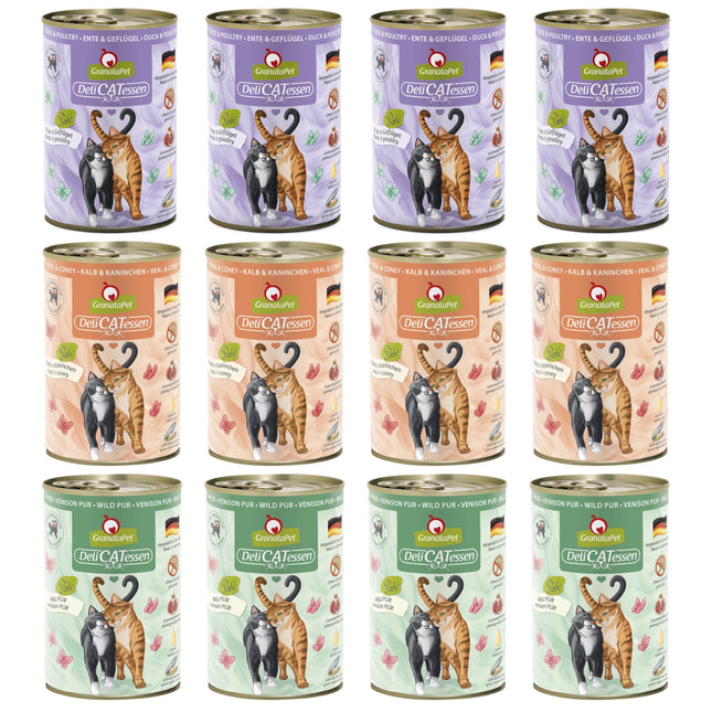 GranataPet DeliCatessen Food Set - Grain-Free Wet Cat Food, Mix of 3 Flavors, Set of 2