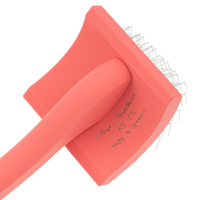 Chris Christensen Baby G Coral Slicker Brush - long pin poodle brush, coral