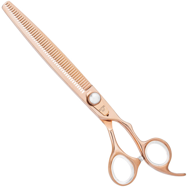 Geib Gold Pearl Blender 8.0 - single-sided thinning shears, 50 teeth, in an elegant gold color