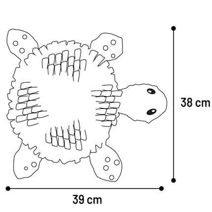 Flamingo Sniffing Carpet Puppy Turtle (38cm) - sniffing mat for puppies and small dogs, turtle with squeaker