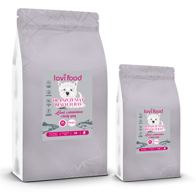 Lovi Food Salmon with Pollock and White Fish - Grain-Free Food for White Breed Puppies - 2x