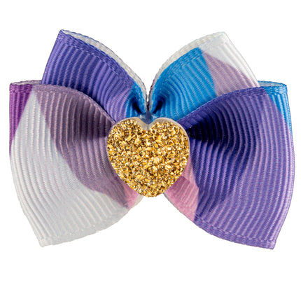 Blovi Bow Glamour Colorful Bow with Golden Heart