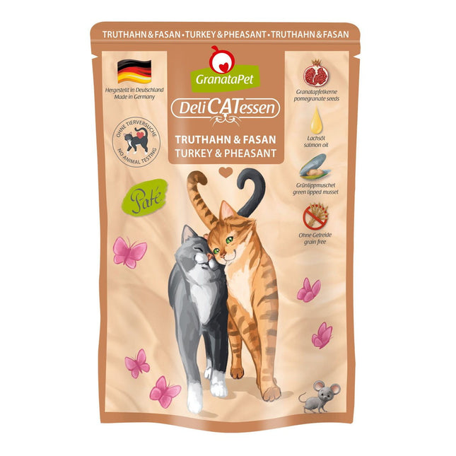 GranataPet DeliCatessen Turkey & Pheasant - grain-free wet food with turkey and pheasant, pouches for cats