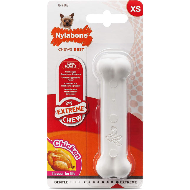 Nylabone Extreme Chew Chicken - durable chew toy for dogs, chicken flavor