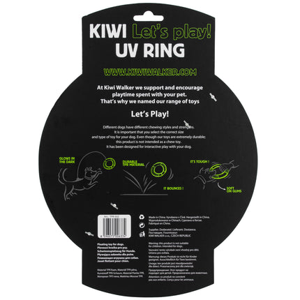 Kiwi Walker Let's Play and Glow UV Ring - glowing ring for dogs, glows in the dark