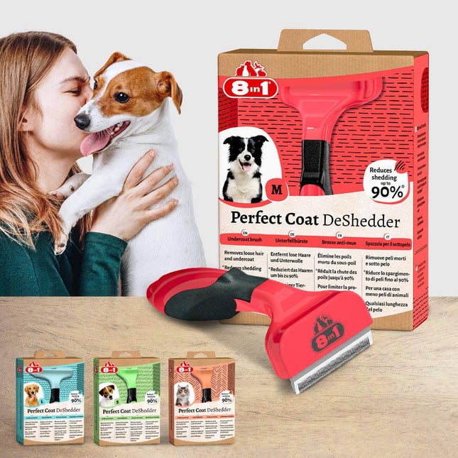 8in1 Perfect Coat DeShedder - dead undercoat remover, for medium breed dogs