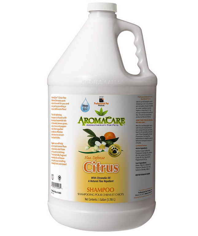 PPP AromaCare Flea Defense Citrus Shampoo - effective flea shampoo for dogs, with citronella oil, concentrate 1:12