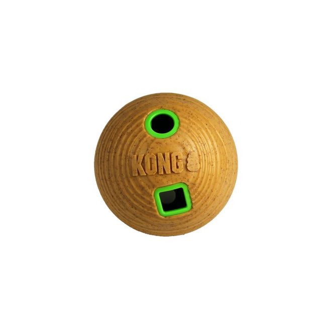 KONG Bamboo Feeder Ball (12cm) - treat ball for dogs, treat dispenser