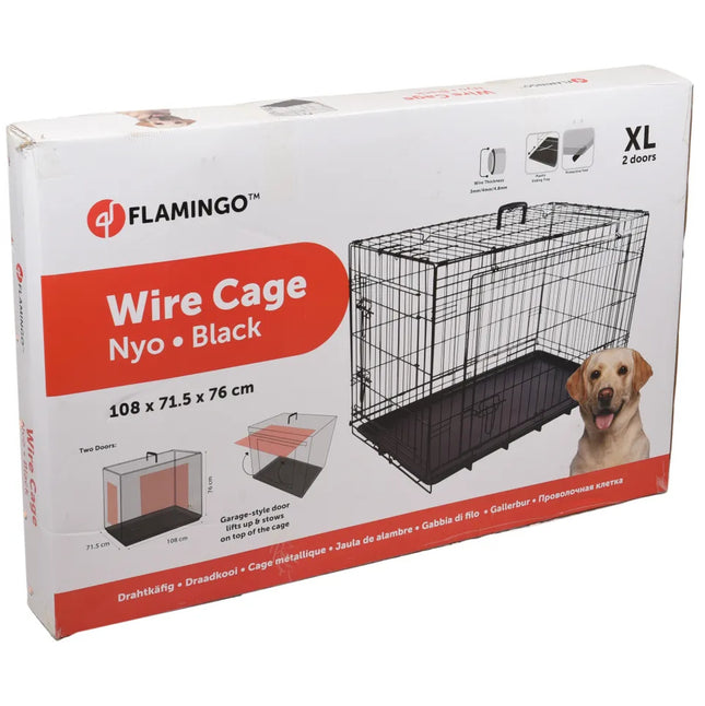 Flamingo Nyo - metal dog crate with lift-up door, XL: