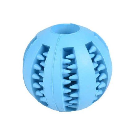 Flamingo Rubber Dental Ball - dog ball with a treat hole and massage spikes for teeth and gums