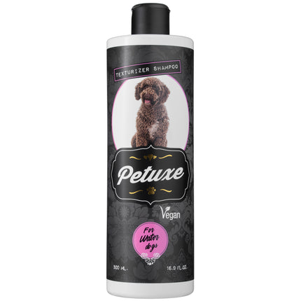 Petuxe Texturizing Shampoo - vegan moisturizing and texturizing shampoo for dog breeds with curly fur, concentrate 1:4