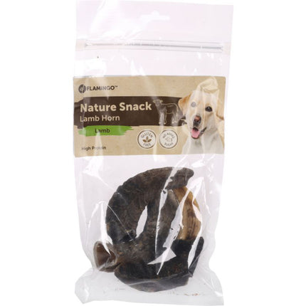 Flamingo Natural Snack Lamb Horn - natural treats for dogs, lamb horns