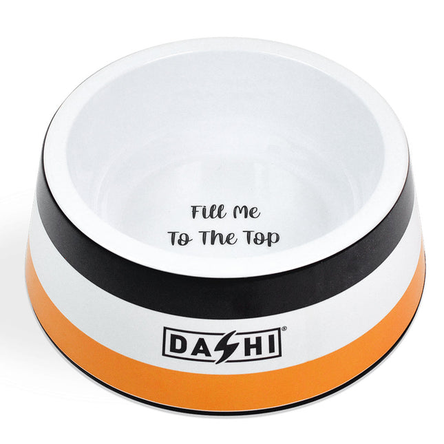 Dashi Stripes Orange & Black Bowl - melamine bowl for dogs and cats