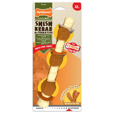 Nylabone Extreme Chicken Jerky Shish Kebab - dog chew with dried chicken flavor