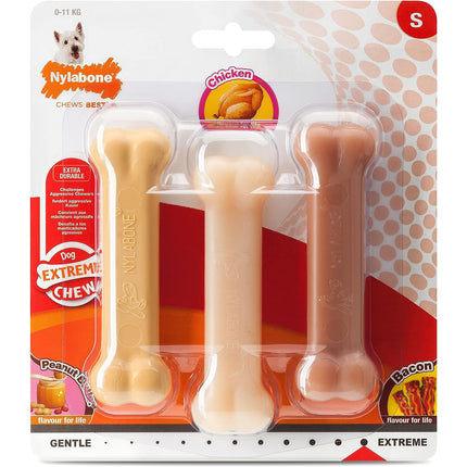 Nylabone Extreme Pack S - set of three chews for small dogs, various flavors