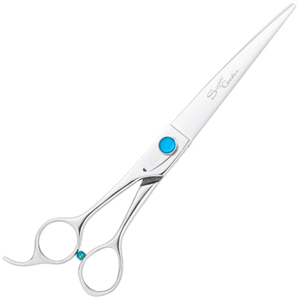 Geib Super Gator Left Curved Scissors - curved grooming scissors, made of triple-hardened steel, left-handed