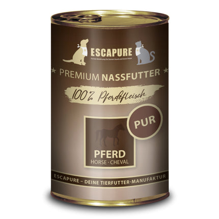 Escapure Horse Pure - wet food for dogs and cats, 100% horse meat