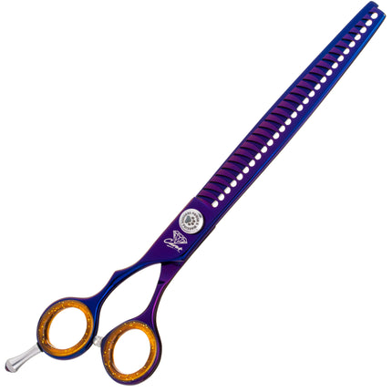 P&W Carat Lefty Chunker Scissors - left-handed thinning scissors with micro-serration, 28 teeth