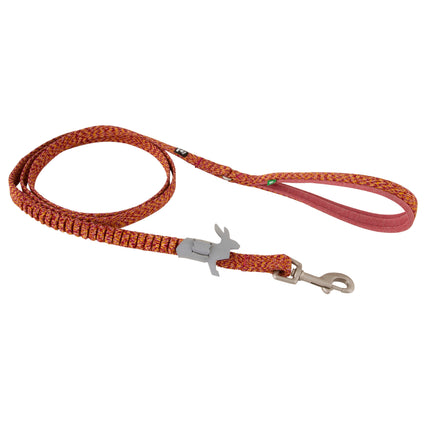 Hurtta Razzle Dazzle Spring Leash Beetroot - cushioned leash for puppies, with a soft handle