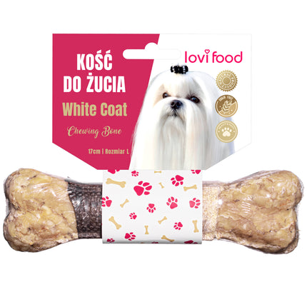 Lovi Food White Coat Chewing Bone - Chewing bone for white dogs, with cod