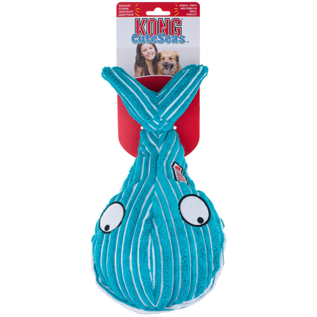 KONG CuteSeas Whale - plush whale toy for dogs, with a squeaker