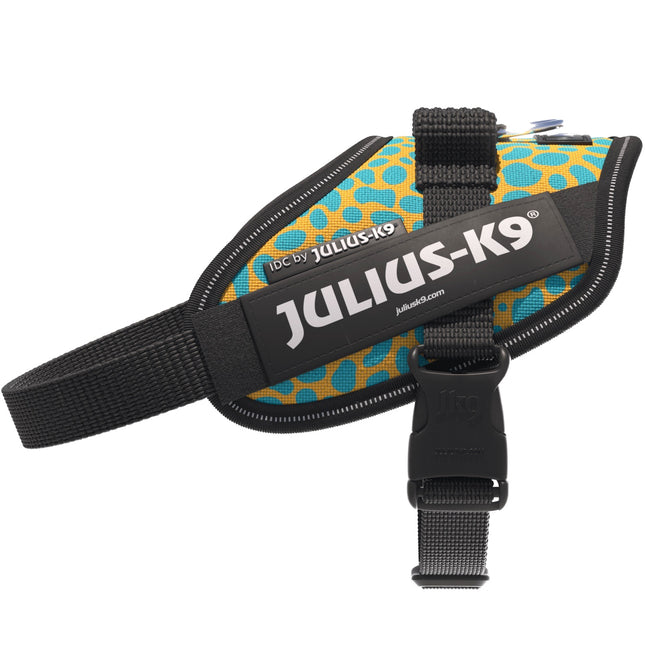 Julius - K9 IDC Powerharness Leopard - dog harness with reflectors, yellow pattern - Mini - Mini