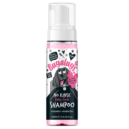 Bugalugs Baby Fresh No Rinse Shampoo - dog shampoo, no rinse, powder scent