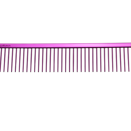 Chris Christensen Poodle Comb - professional, large metal comb with wide tooth spacing, pink