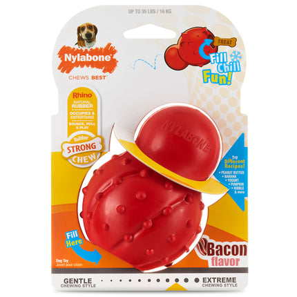 Nylabone Strong Cone Chew Bacon - rubber treat toy for dogs, bacon scented