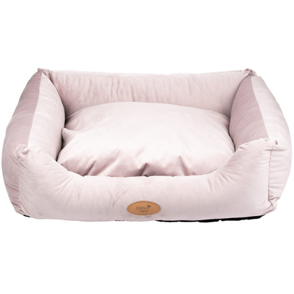 Blovi Bed Velur Love - elegant velvet bed for dogs and cats, rectangular dusty pink