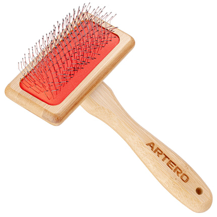 Artero Large Slicker Brush Protected Pin Nature Collection - poodle brush with safe, long pins for sensitive skin