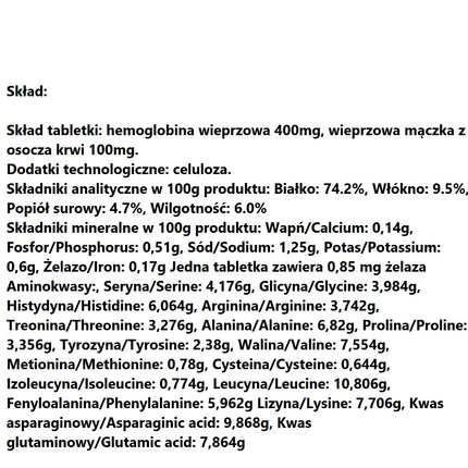 Pokusa RawDietLine Hemoglobin & Blood Plasma 120tbl. - supplement to address iron and amino acid deficiencies in the diet of dogs and cats.