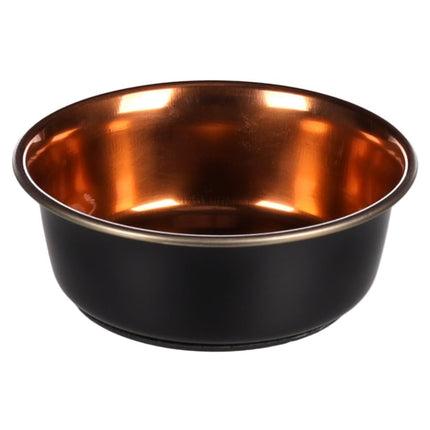 Flamingo Ezra Round Black & Copper - steel bowl for dogs and cats, black and copper