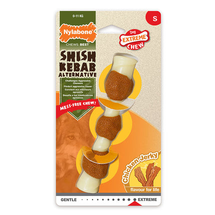 Nylabone Extreme Chicken Jerky Shish Kebab - dog chew with dried chicken flavor