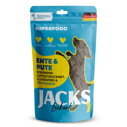 Jacks Superfood Treats Duck & Turkey - dog snacks, 73% meat from duck and turkey