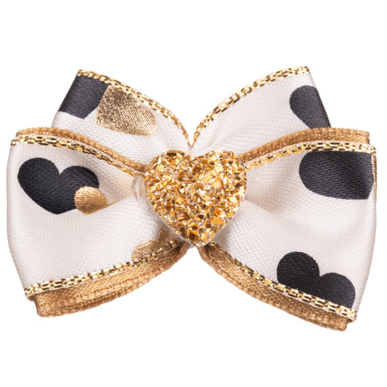 Blovi Bow Glamour - a lovely bow with a golden trim and a glittery heart