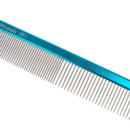 Miranda 351 Comb - sturdy, metal comb with a mixed tooth spacing of 50/50