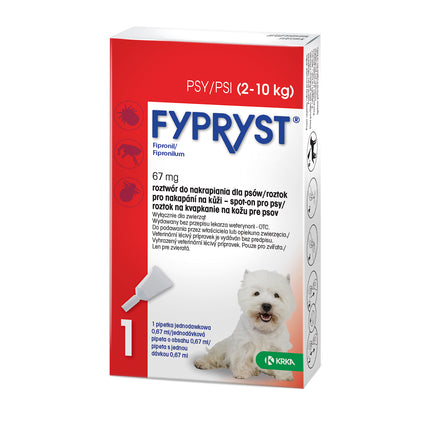 Fypryst Fipronil 67mg - drops for fleas and ticks for dogs weighing from 2 to