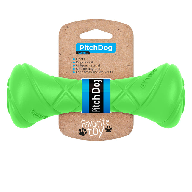 PitchDog Barbell - fetch toy for dogs, in the shape of a bone