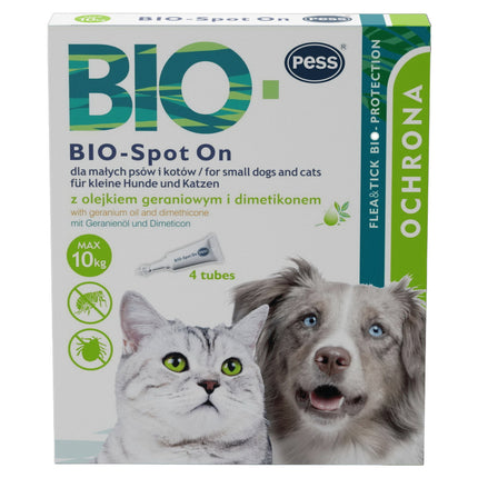 Pess Bio - Spot On - natural drops for fleas and ticks for cats and small dogs