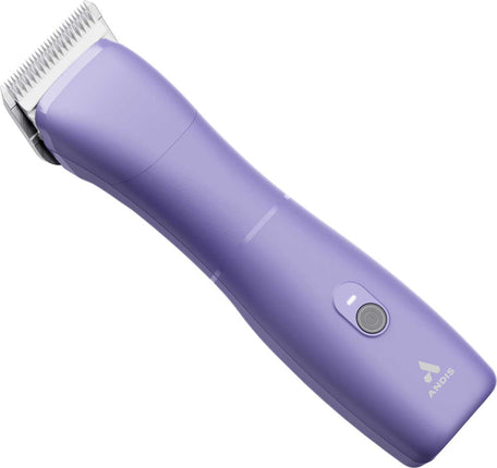 Andis eMERGE Lilac Clipper - professional single-speed clipper with built-in rechargeable battery and CeramicEdge blade (1.5mm), purple