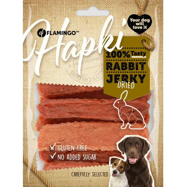 Flamingo Hapki Rabbit Jerky Dried - dried treats for dogs, rabbit and chicken