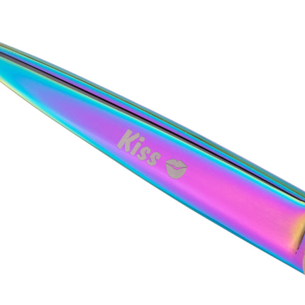 Geib Rainbow Kiss Straight Scissors - high-quality straight scissors with micro-serration and a rainbow finish