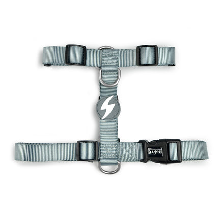 Dashi Solid Back Harness Grey - adjustable guard harness for dogs