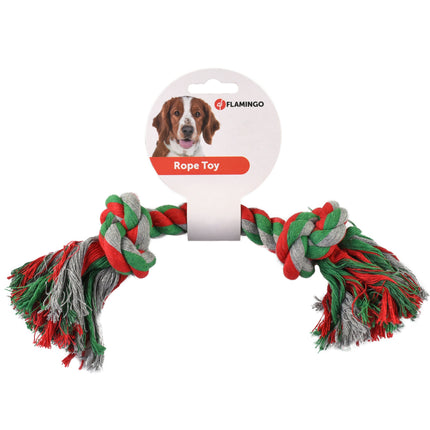 Flamingo Tricolor Rope Toy - Rope Chew Toy for Dogs - Red