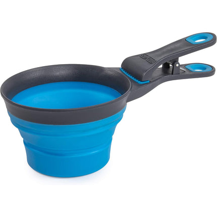 Dexas Collapsible KlipScoop 3-in-1 Large - collapsible food scoop with a bag closure clip, large