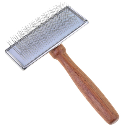 Madan Slicker Brush - professional poodle slicker brush with a wooden handle